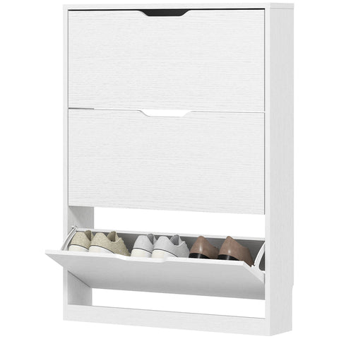 Rootz Shoe Cabinet - Footwear Organizer - Shoe Storage - Holds 12 Pairs - Chipboard - 80 x 17 x 108 cm - White