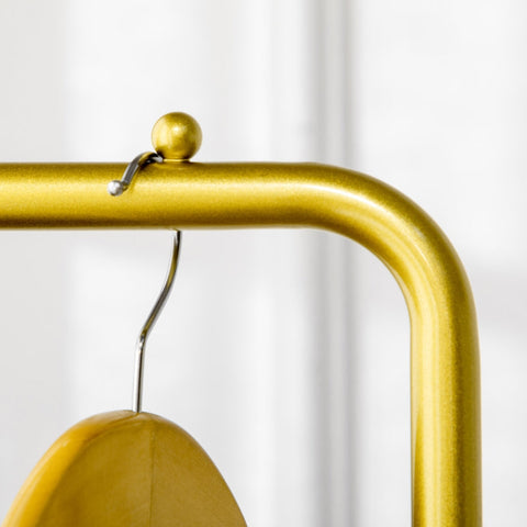 Rootz Coat Stand - Wardrobe Organizer - Entryway Rack - 2 Hooks - Marble Base - Elegant Golden Finish - 35cm x 25cm x 170cm
