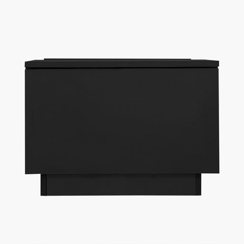 Rootz Black Coffee Table - Glass Paneling - LED Lighted Table - App-Controlled - 2 Drawers, Open Compartment - 100L x 50W x 35.5H cm