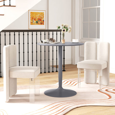 Rootz Round Dining Table - Dining Room Table - Kitchen Table - Steel Frame - Space Saving Design - 70 x 70 x 75 cm