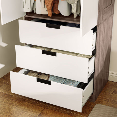 Rootz 2 Door Wardrobe - Modern Cabinet - Bedroom Storage - Durable & Spacious - 80cm x 50cm x 180cm