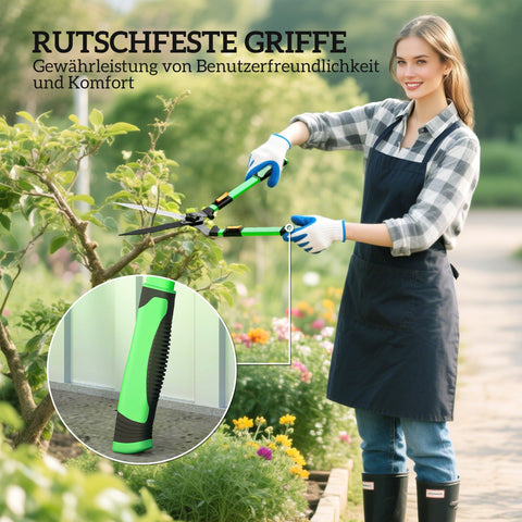 Rootz Hedge Trimmer Set - Garden Scissors - Pruning Shears - Rust-Resistant - 63.5cm x 23cm x 9.5cm - Telescopic Handles