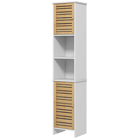 Rootz Bathroom Cabinet - Storage Cabinet - Bamboo - Space-Saving - 35b x 30t x 170h cm