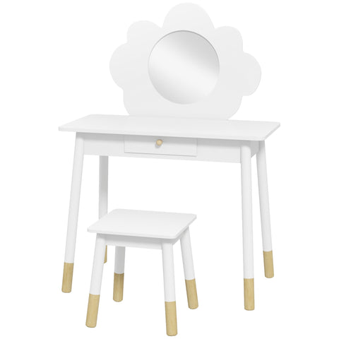 Rootz Children's Dressing Table Set - Kids Vanity - Toddler Makeup Station - Imaginative Play - 70x34x95cm