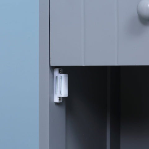 Rootz Tall Bathroom Cabinet - Bathroom Shelf - Toilet Shelf - Space-saving Design - 34L x 24B x 170H cm - Grey