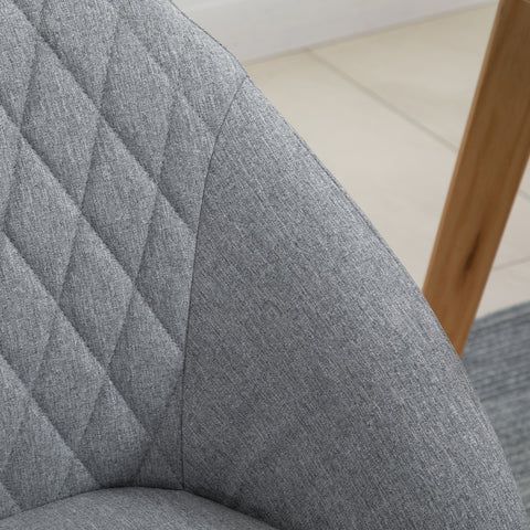 Rootz Set of 2 Scandinavian Dining Chairs - Visitor Chairs - Linen Upholstered - Optimal Comfort - 60cm x 56cm x 79cm