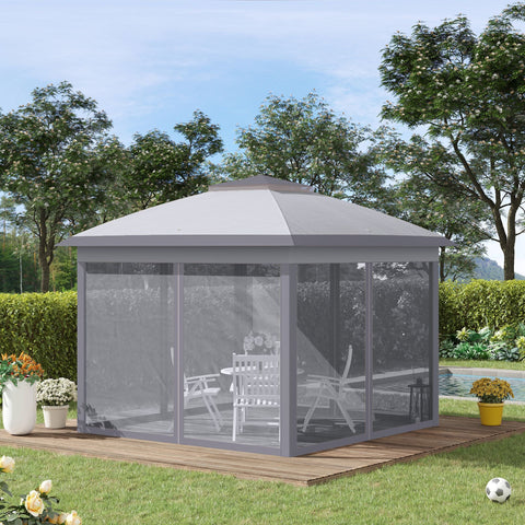 Rootz 3 x 3 m Garden Gazebo - Tent - Pop-Up - UV Protection - Double Roof - 330cm x 330cm x 288cm