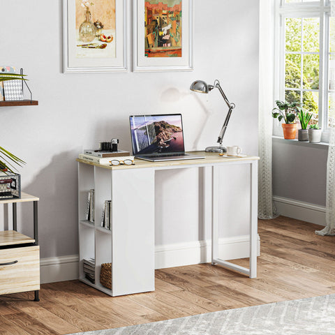 Rootz Compact Computer Desk - Small Office Desk - Modern Workspace Table - Storage Compartments - 100 x 54 x 75 cm