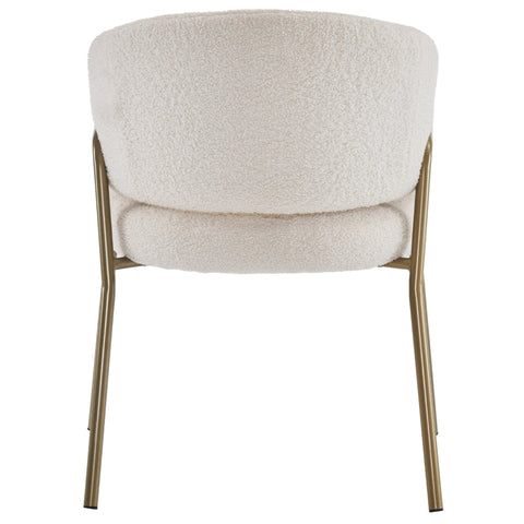 Rootz Modern Dining Chair - Lambskin Look - Luxury Seating - Exceptional Comfort - Gold-Plated Legs - 49L x 48W x 78H cm
