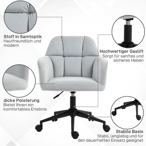 Rootz Office Chair - Swivel Desk Chair - Ergonomic Seating - Plush Padding - 58cm x 58.5cm x 78-86cm