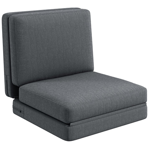 Rootz Convertible Floor Chair - Upholstered Sofa - Meditation Seat - Velvet Comfort - 75 x 268 x 18cm - Grey