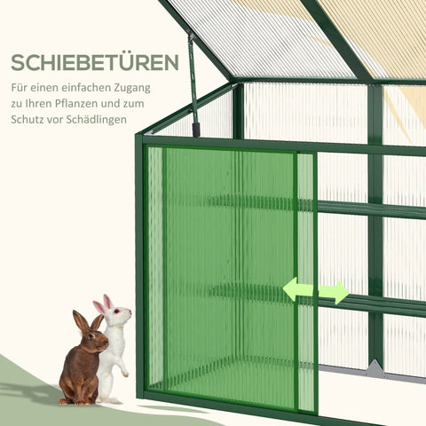 Rootz Greenhouse - Plant Shelter - Garden Oasis - Extend Growing Season - Optimal Ventilation - 100 x 60 x 98 cm - Green Aluminum Frame