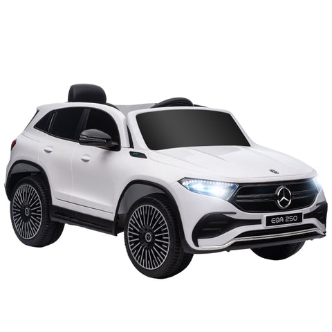 Rootz Electric Children's Car - Licensed Mercedes-Benz EQA - Kids Ride-On Car - Music & Headlights - Remote Control - 111.5cm x 69cm x 52.5cm - White