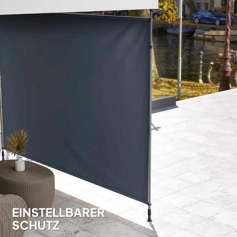 Rootz Klemmmarkise with Hand Crank - Adjustable Joint Arm Awning - Sun Protection - UPF30+ - 350cm x 221-311cm - Grey