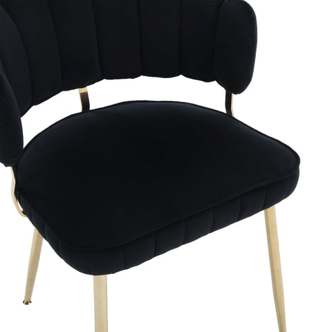 Rootz Set of 2 Velvet Dining Chairs - Comfy Seating - Ergonomic Chairs - Lumbar Support - 57cm x 55cm x 70cm