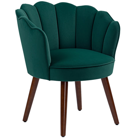 Rootz Fautalilage Coquillage Armchair - Velvet Chair - Shell Back Chair - Stylish Comfort - 66cm x 66cm x 78.5cm