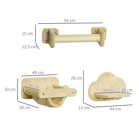 Rootz Cat Stairs 5 Piece Set - Cat Climbing Steps - Cat Wall Shelves - Space-Saving Design - Multi-Functional - Durable and Stable - 44W x 22D x 28H cm
