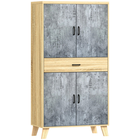 Rootz Kitchen Cabinet Buffet - Storage Cabinet - Kitchen Hutch - Adjustable Shelves - 80cm x 40cm x 152.5cm
