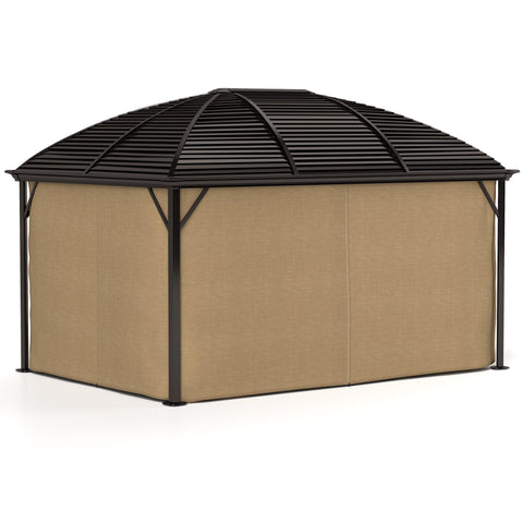 Rootz Garden Pavilion - Party Tent - Marquee Tent - Waterproof Protection - 398cm x 298cm x 280cm - Brown