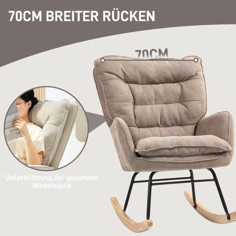 Rootz Rocking Chair - Swing Chair - Wide Seat - Chenille Comfort - 71cm x 98.5cm x 97cm - Supports Up to 120kg