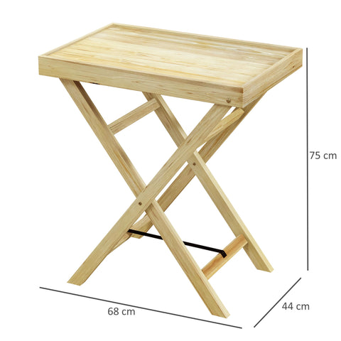 Rootz Rectangular Wooden Garden Table - Balcony Table - Terrace Table - Durable Spruce - 68L x 44W x 75H cm
