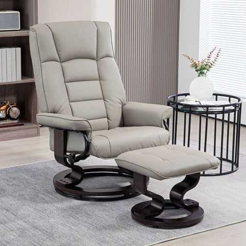 Rootz Relaxation Chair with Stool - TV Armchair - Faux Leather - 130° Recline - 76cm x 85cm x 104cm