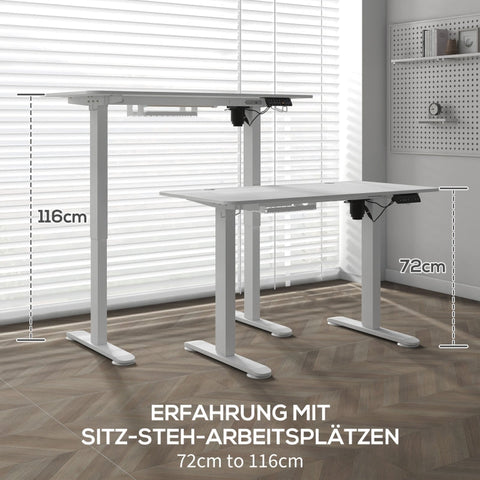 Rootz Electric Adjustable Standing Desk - Height Adjustable Desk - Sit Stand Desk - Memory Function - 120cm x 60cm x 72-116cm