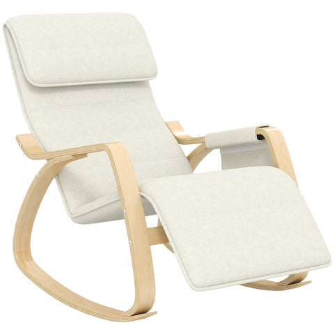 Rootz Rocking Chair Relaxing Armchair - Adjustable Foot Stool - Recliner Chair - Comfort & Style - 67cm x 110cm x 91cm