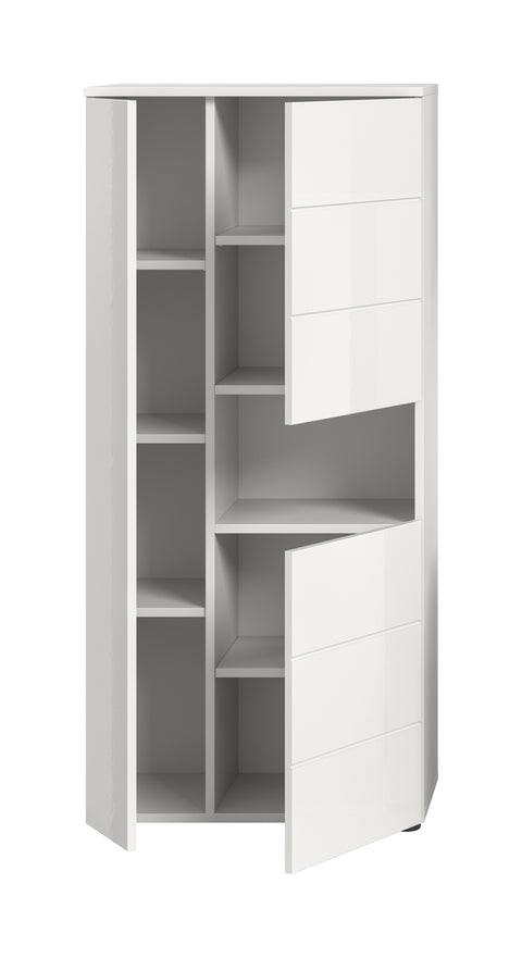 Rootz Freestanding Bathroom Cabinet - Storage Unit - Organizer - Easy Installation - 60x133x34 cm - White High Gloss