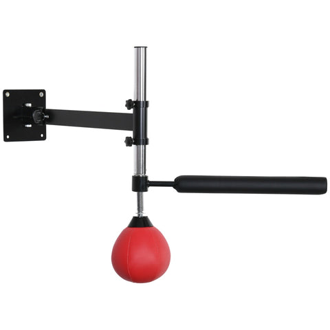 Rootz Boxing Frame - Punching Bag Stand - Wall Mounted Boxing Equipment - Steel Frame - Adjustable Height - Training Reflexes - Red - 79cm x 72cm x 20cm