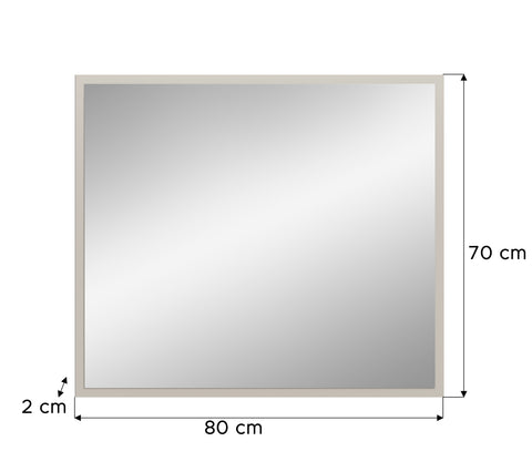 Rootz Grey Mirror - Large Wall Mirror - Elegant Home Decor - Easy-Care - 80x70x2 cm