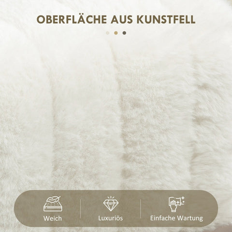 Rootz Faux Fur Padded Bench - Hallway Bench - Bed Bench - Elegant Design - 82cm x 30cm x 47cm