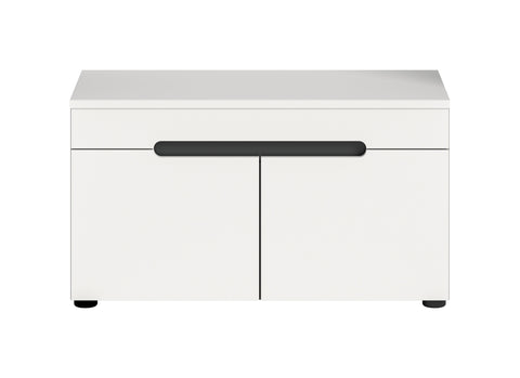 Rootz White Imitation Leather Bench - Entryway Seating - Shoe Storage - Durable Design - 80cm x 45cm x 37cm