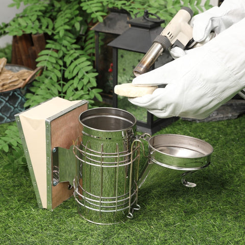 Rootz 7-Piece Beekeeping Tool Set - Beekeeping Kit - Honey Harvesting Tools - Convenient & Safe Honey Harvesting - Calm Bees with Stainless Steel Smoker - Effortless Frame Removal - 28.5cm Smoker Height - Stainless Steel & Wood