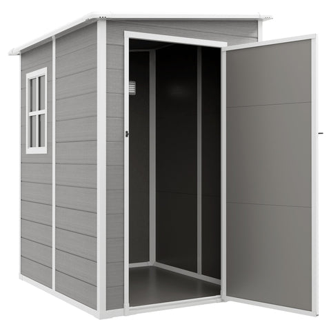 Rootz Tool Shed - Garden Shed - Storage Shed - Secure Lock - 122 x 149 x 192/177 cm