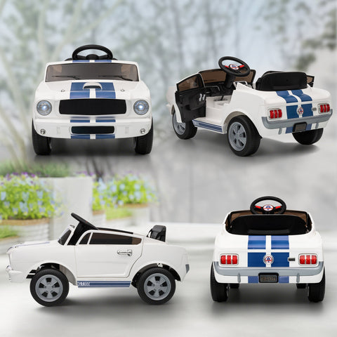 Rootz Kinder ElektroAuto 12V Electric Car - Kids Ride-On Car - Remote Control Vehicle - Strengthens Parent-Child Bond - 97L x 51.5H cm - White