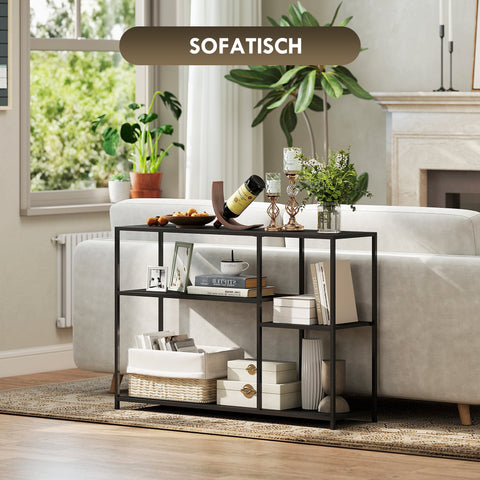 Rootz Console Table - Hallway Table - Furniture Storage - Steel Frames - 110cm x 30cm x 75cm - Enhances Living Space