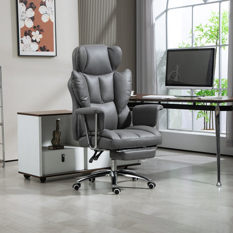 Rootz Ergonomic Office Chair - Swivel Chair - Adjustable Computer Chair - With Footrest & Tilt - 74cm x 65cm x 120-128cm