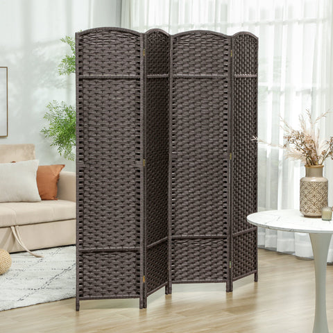 Rootz 4 Panel Foldable Paravent - Room Divider - Privacy Screen - Durable & Stable - 160cm x 1.6cm x 170cm