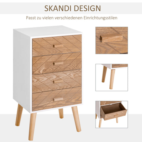 Rootz Bedside Night Table - Corridor Dressing Table - Wood Storage Nightstand - Durable & Stylish - 40 x 30 x 75 cm