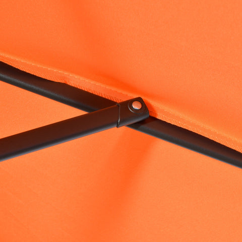 Rootz Parasol Ø196 cm - Hexagonal Balcony Screen - Sunshade - Aluminum Frame - Easy Open - Perfect for Garden & Beach Use - Orange
