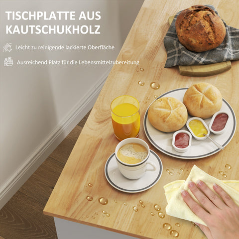 Rootz Rollable Kitchen Trolley - Mobile Kitchen Island - Kitchen Cart - Ample Storage & Easy Mobility - 107cm x 50cm x 85cm