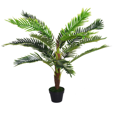 Rootz Artificial Palm Tree - Fake Tree - Plastic Tree - Realistic Look - 125cm x 120cm x 123cm
