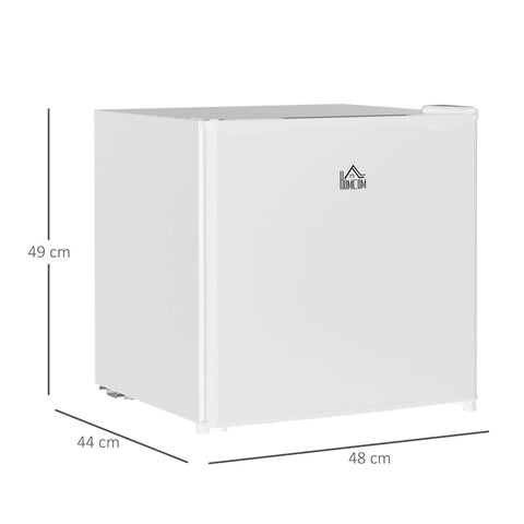 Rootz Mini Fridge Refrigerator - Freezer Compartment - 41.5 Liter Refrigerator - 4.5 Liter Freezer Compartment - White - 48 x 44 x 49cm