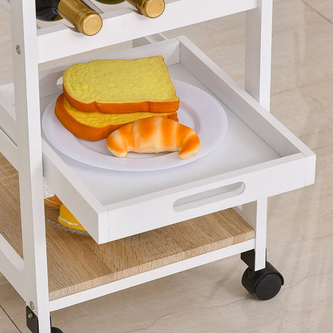 Rootz Kitchen Car Serving Cart - Trolley - Utility Cart - Space-Saving - 37x37x76cm