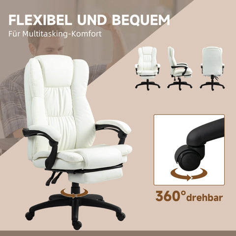 Rootz Massage Office Chair - Executive Chair - Vibrating Chair - Faux Leather - 68.5cm x 68.5cm x 113-121cm