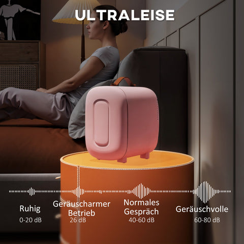 Rootz Pink Mini Beauty Fridge - Cosmetic Fridge - Skincare Fridge - Portable & Quiet - 20.3 x 26.3 x 28 cm