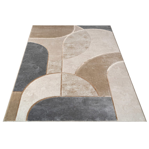 Geometric & Botanical Pattern Rug – Soft, Durable Short Pile – Elegant Design