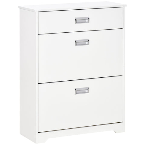 Rootz Shoe Cabinet - Entryway Organizer - Storage Unit - Space-Saving - 70W x 29D x 92H cm - Holds Up to 16 Pairs - White