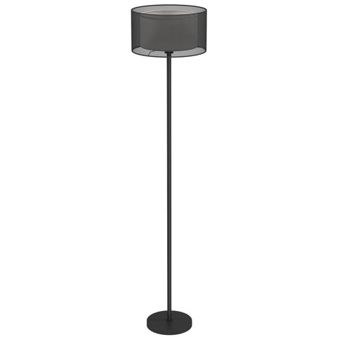 Rootz Floor Lamp - Two-Tone Lampshade - Elegant Lighting - Foot Switch Convenience - Black - 152.5H cm x Ø33 cm x 18H cm